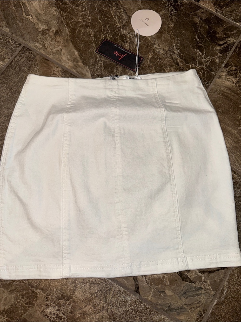 Wild Honey White Panel Seam Mini Skirt